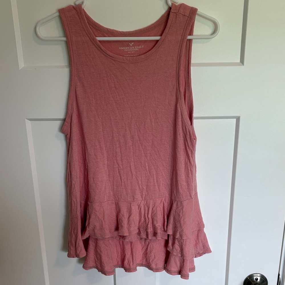 American Eagle Outfitters Pink Layered Tank Top